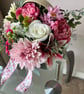Small cream hatbox with flower arrangement  - Image 2
