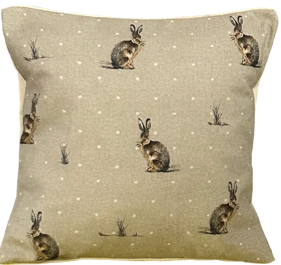 Hare, Easter Rabbit, Cushion Cover 12”x12”
