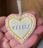 Small Ceramic heart decoration Cheeky - Image 2