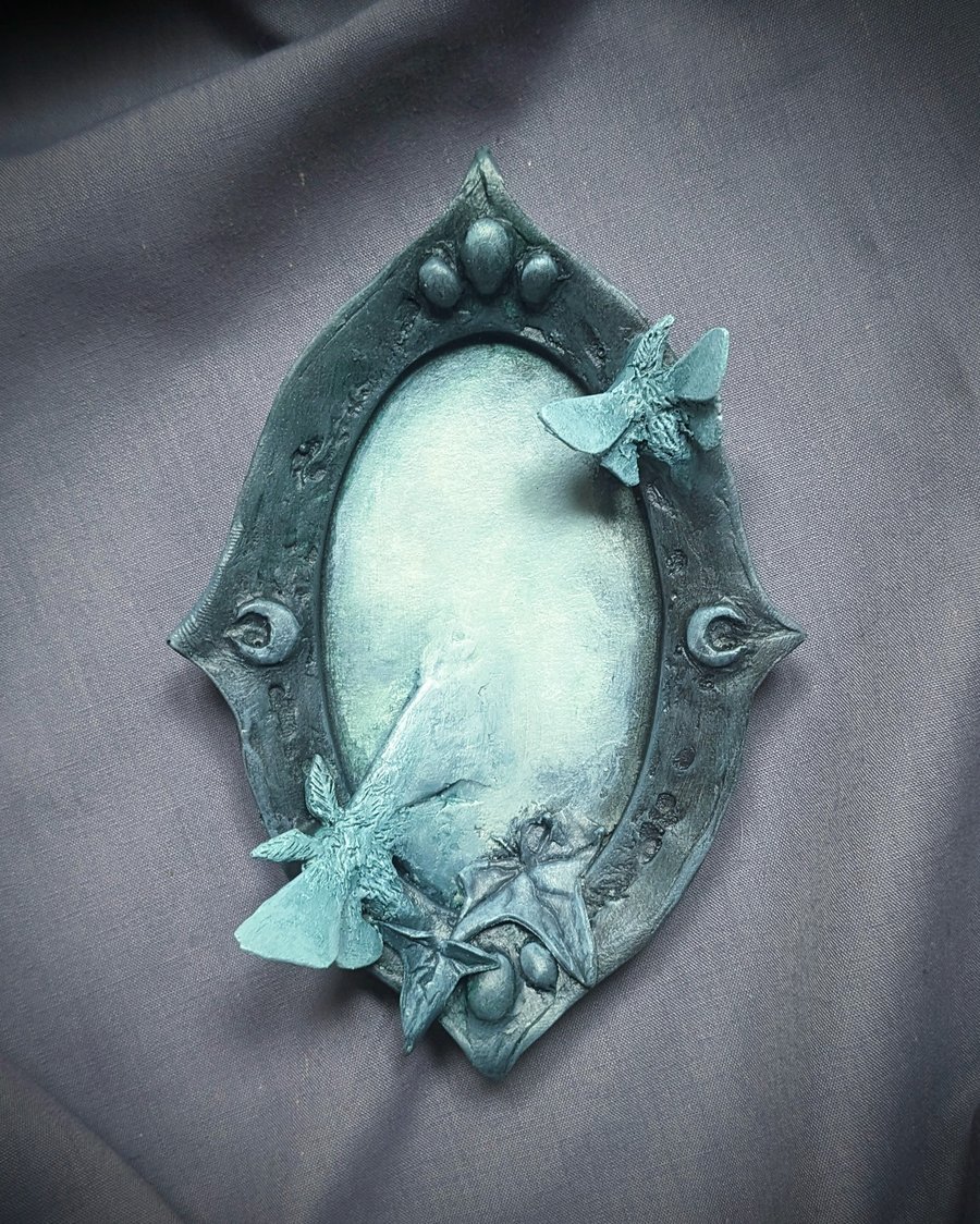 Unseen vii - small, strange, beautiful moth and mirror sculpture