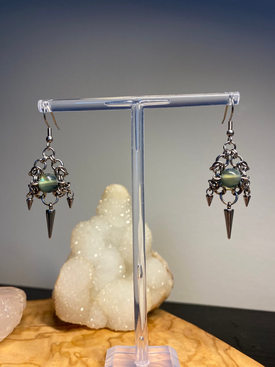 Addison - Chainmail Spike Earrings 