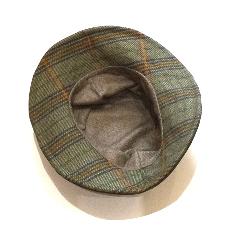 Waxed Cotton Bucket Hat Olive Check - Folksy