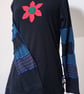 Patchwork top with flower applique - Image 1