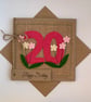 20th Handmade Birthday Card from felt. Keepsake Card. Textile card. - Image 4