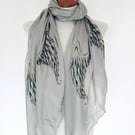 Angel Wings Scarf Boho Fashion. Spiritual Gift. Grey. Lightweight