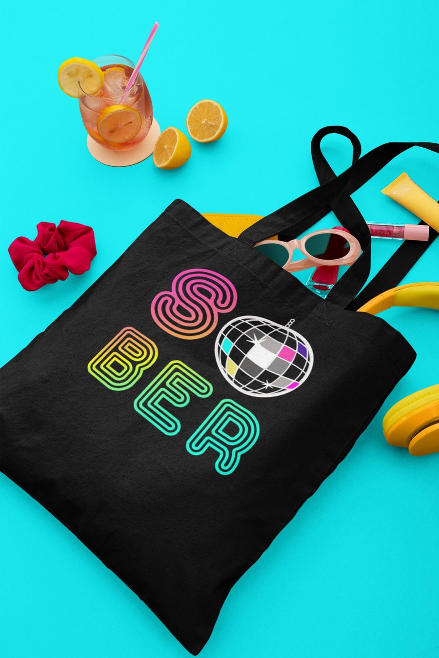 Sober Disco Ball Sober Tote Bag Sobriety Gift, AA Gifts Sober Anniversary gift f