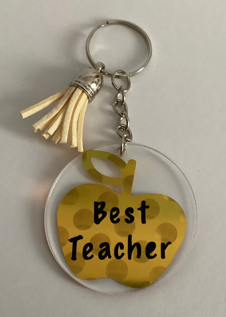 Acrylic Keychain with Free Organza Gift Pouch - Best Teacher Gift