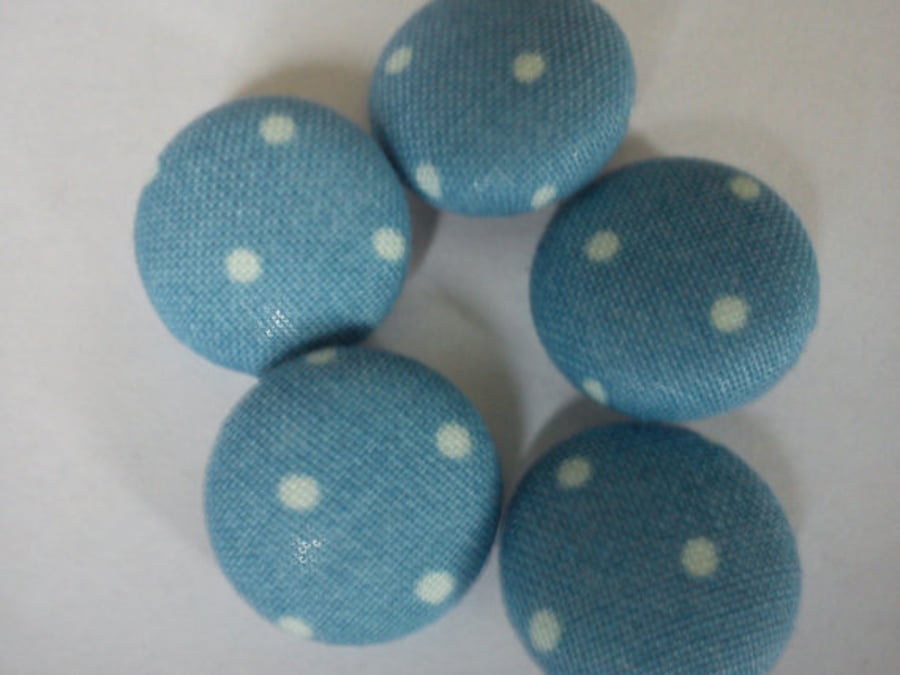 Blue Spot Fabric Covered Buttons