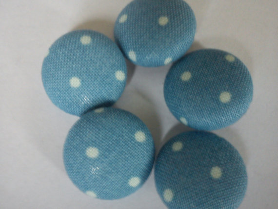 Blue Spot Fabric Covered Buttons