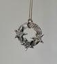 Silver circle with 3 stars, handmade in pure silver.  - Image 1