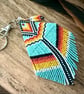Handmade Native American inspired beadwork bag charm in vibrant colours  - Image 3
