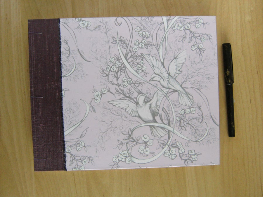 Hand Made Wedding Album - Guest Book Doves and Flowers