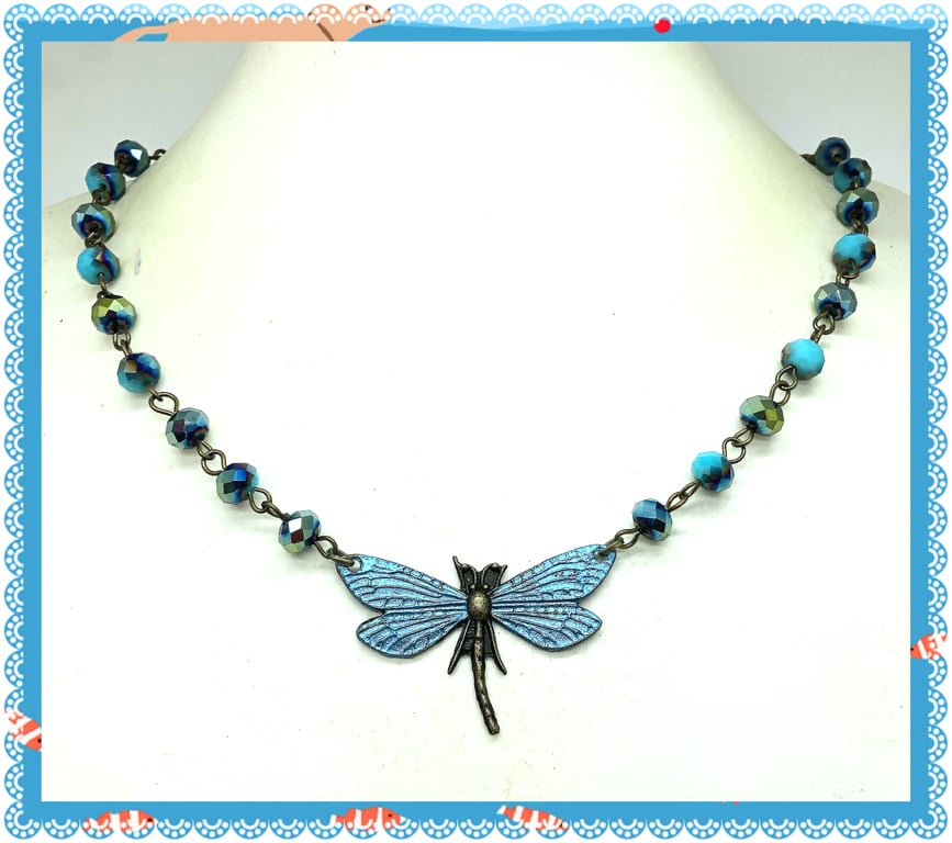 OOAK Dragonfly necklace 
