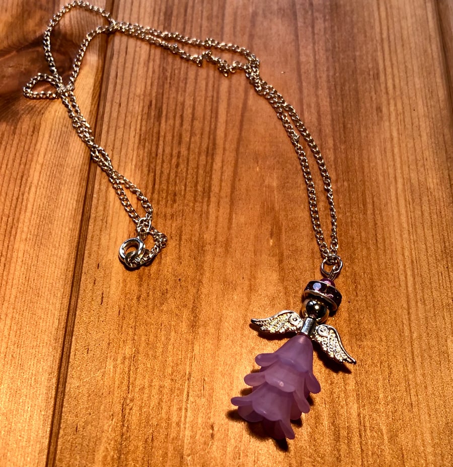 Lilac angel pendant 