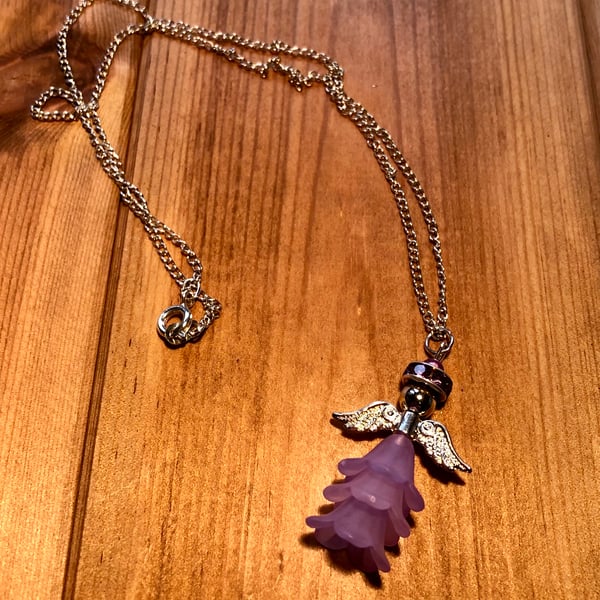 Lilac angel pendant 