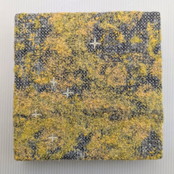 Abstract Textile Art: yellow - DEEP UNFRAMED