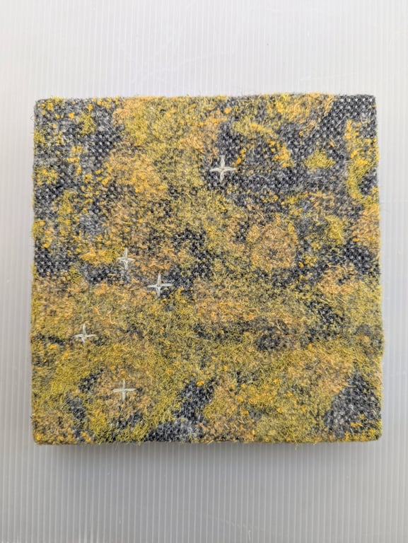 Abstract Textile Art: yellow - DEEP UNFRAMED