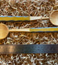 Birch Wood Salad Server Set with milk paint and chip carved handle - Image 7