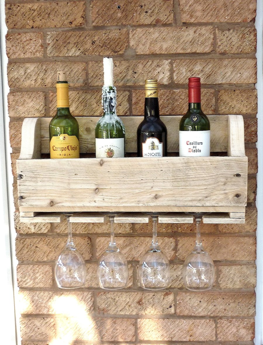 Rustic Wooden Wine Rack - Natural