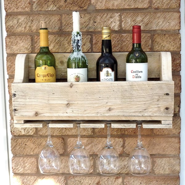 Rustic Wooden Wine Rack - Natural