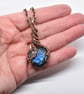 Wire Wrapped Faceted Blue Labradorite and Copper Pendant - Image 3