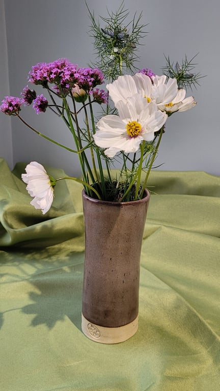 Dusky purple vase handmade pottery