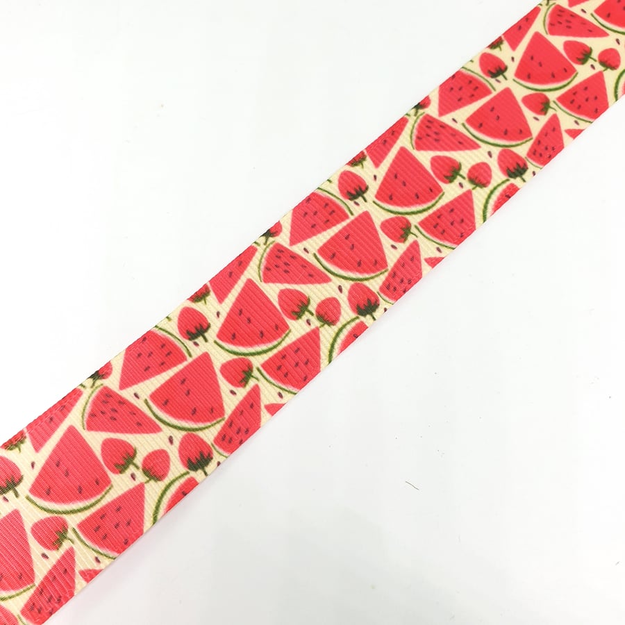 1 Yard Watermelon Premium Grossgrain Ribbon 25mm for Bow Making Hair Accessories