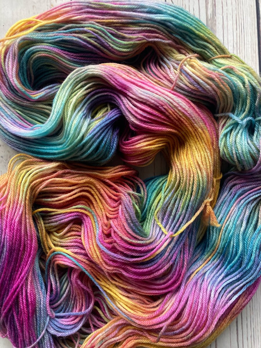 Hand dyed knitting yarn 4 ply Sock Yarn 100g Tom’s Magic Paws