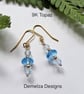 9k Solid Gold  Blue Topaz Earrings  - Image 4