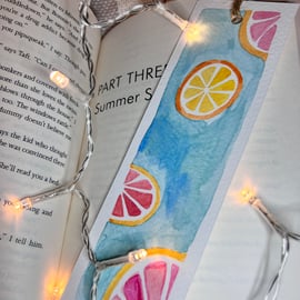 Citrus orange and grapefruit bookmark