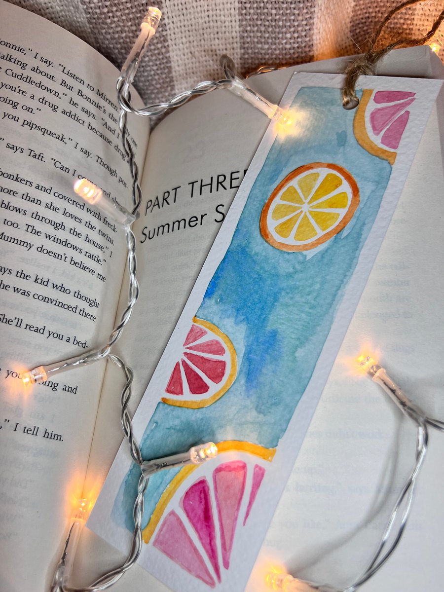 Citrus orange and grapefruit bookmark