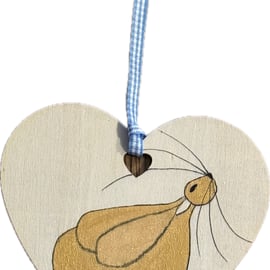 A Stargazing Golden Bunny Rabbit Hanging Decoration 