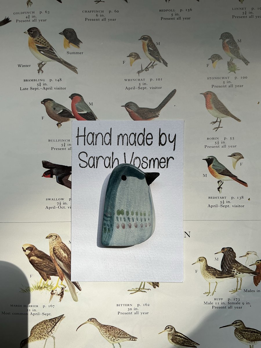 Ceramic blue Bird Brooch