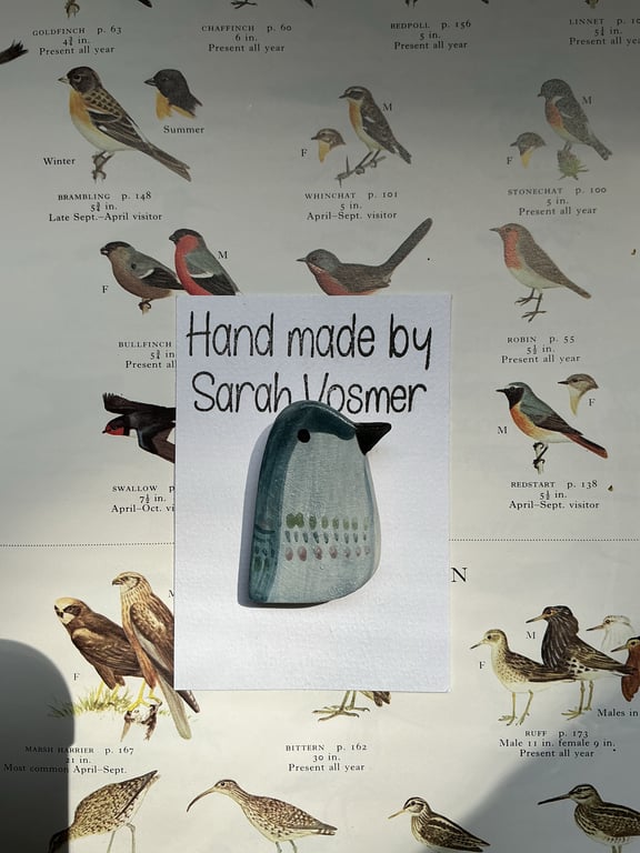 Ceramic blue Bird Brooch
