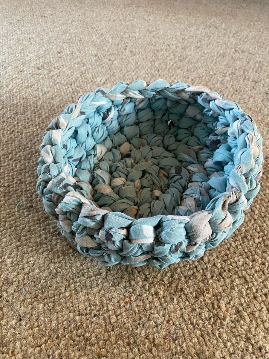 Blue Crocheted Bowl