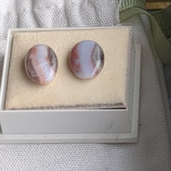 Botswana agate stud earrings 