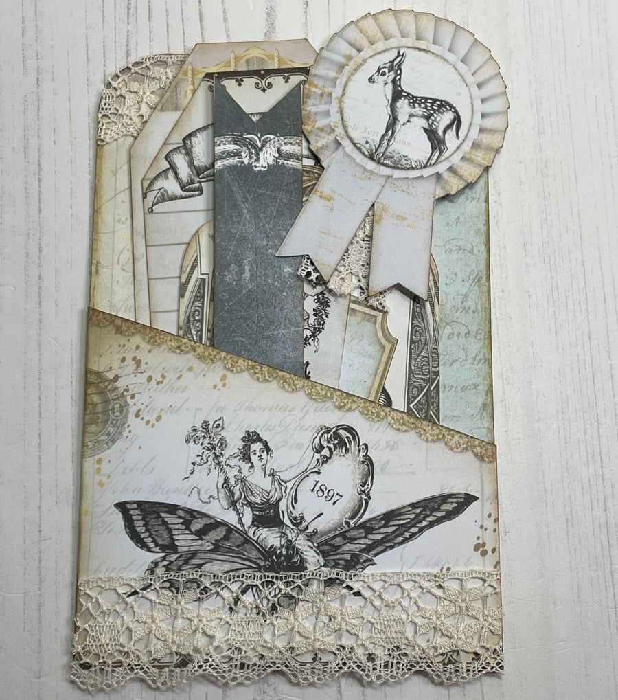 Ephemera - Loaded Pocket - Butterfly, Vintage Fairy by Carolee Crafts PB8 - 0003