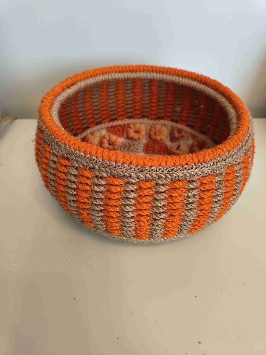 handmade hemp rope woven basket