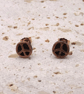 Copper Peace Sign Stud Earrings, 7th Anniversary, Peace & Harmony Lovers Gift. - Image 2