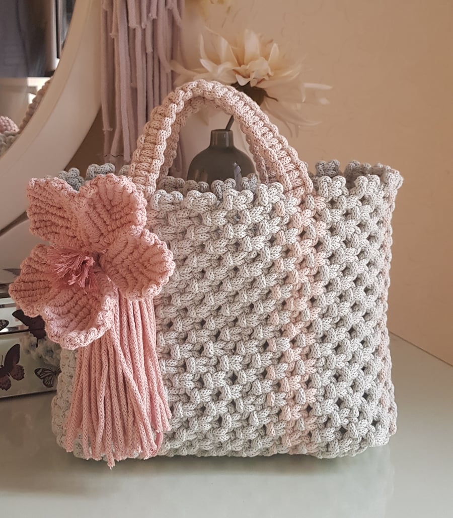 Macrame handbag, tote bag Folksy