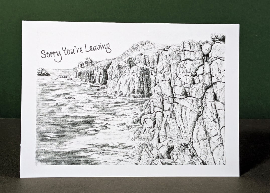 Cornish Coastline Art Card: Blank or Personalised A6-Size Greetings Card
