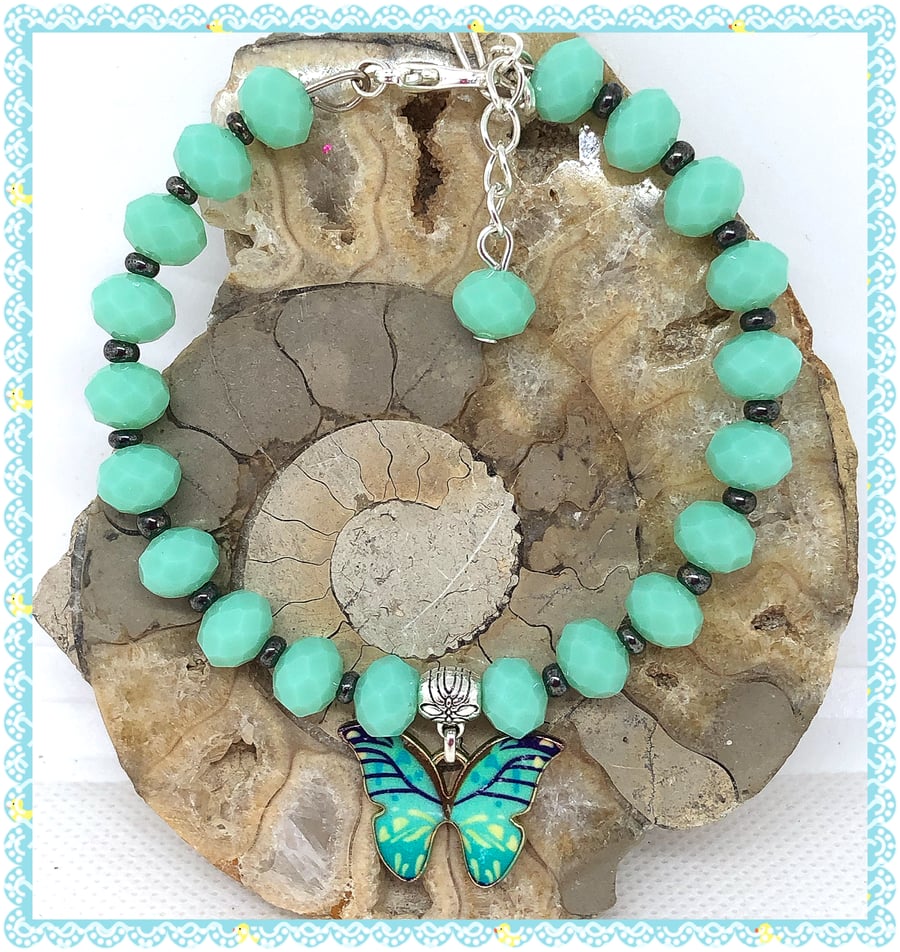 OOAK Butterly bangle style bracelet