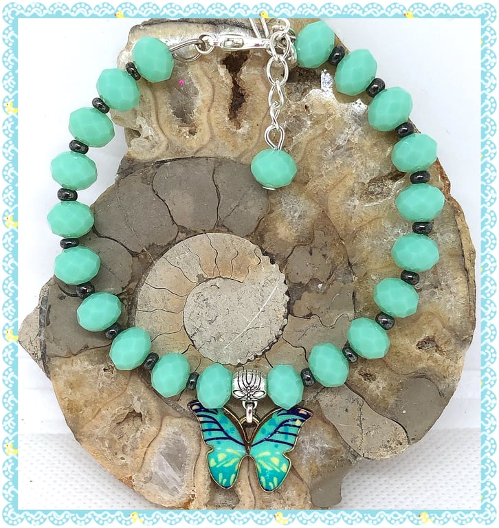 OOAK Butterly bangle style bracelet