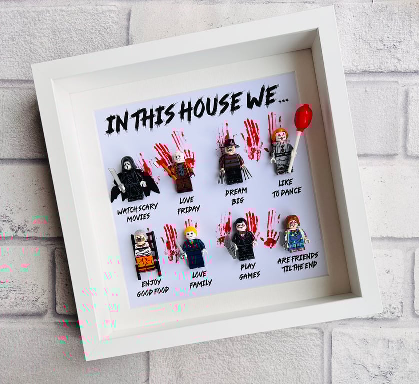 Horror Halloween "In This House We" 8 Minifigure Frame