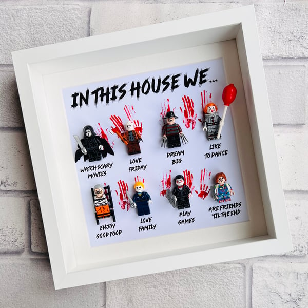 Horror Halloween "In This House We" 8 Minifigure Frame