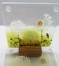 Dandelion set of two coasters, fused glass, barware, home decor, patio decor, fe - Image 4