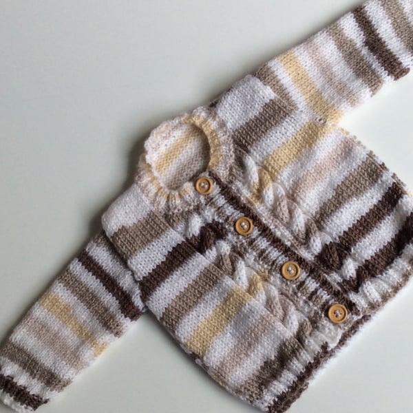 Hand knitted baby cardigan