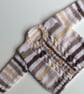 Baby cardigan hand knit neutral shades 3-6 months - Image 1
