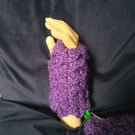Crochet dragon scales  fingerless wrist warmers very soft .