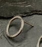 Silver Earring, small circle studs - Image 1